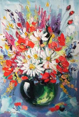 Field bouquet with poppies and daisies. Shubert Anna