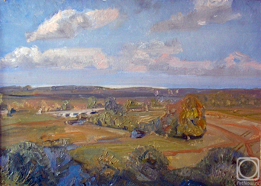 Bernatskiy Nikolay. Landscape with a bridge over the Protva River