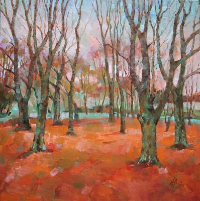 Trees shed their leaves (Red Shed). Vyrvich Valentin