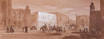 Street with kosh madrasah. Mukhamedov Ulugbek