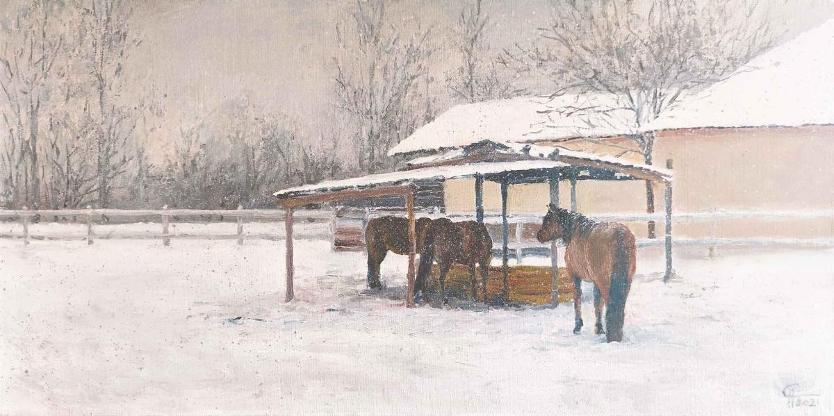 Sukhova Natalya. Snowstorm. Horses