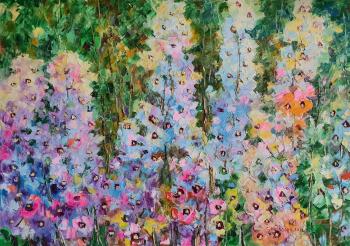 Delphiniums in the field