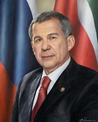 Portrait of Tatarstan President Rustam Minnikhanov. Romahina Marina