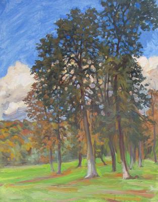 Painting Bashkiria, near Krasnousolsk, oaks, autumn. Dobrovolskaya Gayane