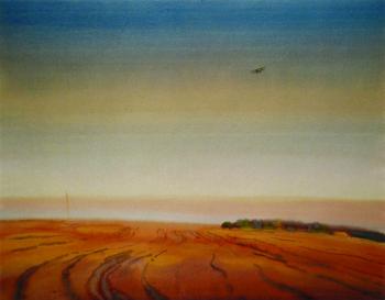 Landscape with an airplane. Shkalin Vladimir