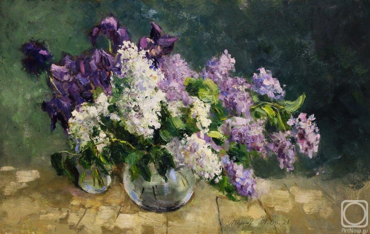 Serebrennikova Larisa. Bouquets of lilacs and irises