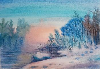 Frosty morning by the river. Yakupova Irina