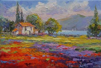 Poppies of Provence (Painting With Lavender Field). Iarovoi Igor