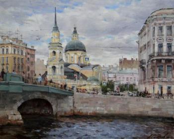 Summer evening. River Fontanka, Petersburg (Semeony And Anna Church). Galimov Azat