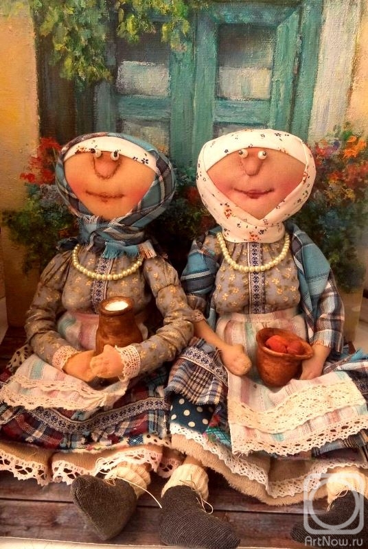 Plesovskikh Elena. Textile doll from the series "Granny and Grandpa"