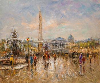 Landscape of Paris by Antoine Blanchard. Place de la Concorde