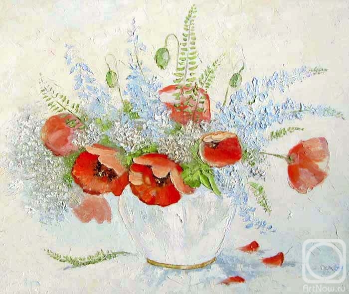 Radchinskiy Michail. Poppies in a white vase
