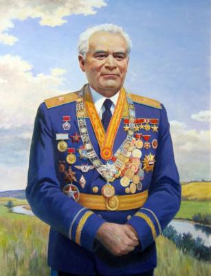Portrait spaceman Andrian Nikolaev. Alimasov Aleksandr