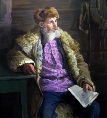 Portrait of the old collective farmer. Alimasov Aleksandr