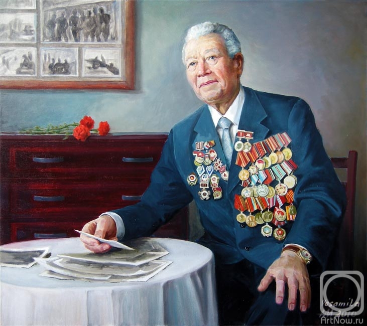 Alimasov Andrey. Portrait of the participant of the Second World War Makarov L.M