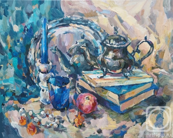 Bocharova Anna. Still life with silver teapot