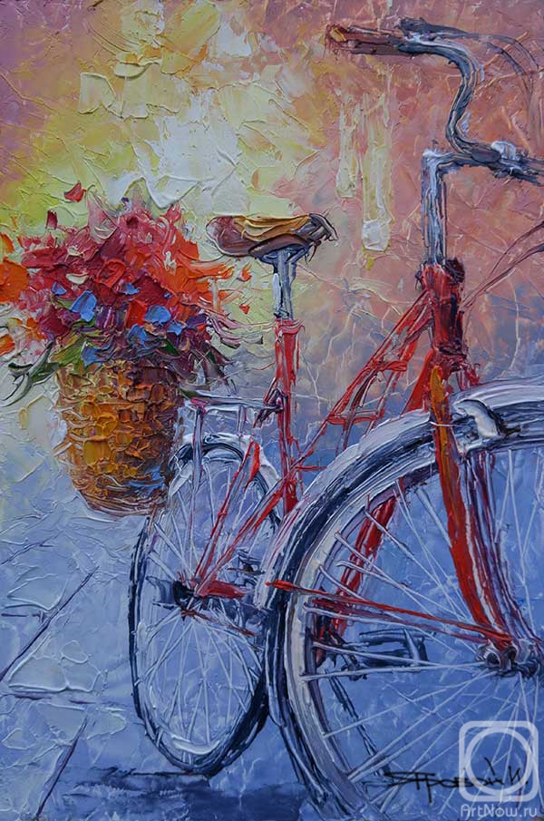 Красный велосипед» картина Ярового Игоря (оргалит, масло) — заказать на  ArtNow.ru