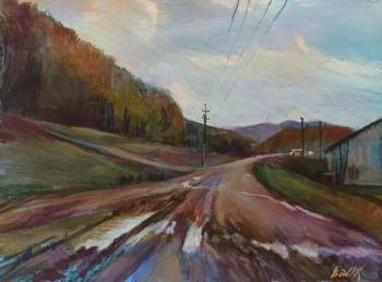 The road from the forest. Mirnyy (Oil Painting With A Road). Vedernikova Oksana