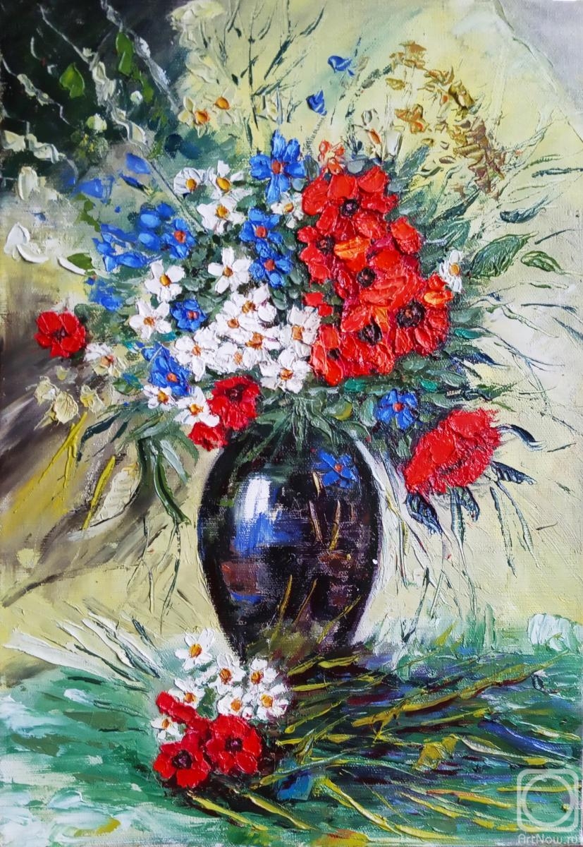 Lazareva Olga. Bouquet with poppies