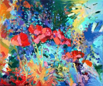 Abstract poppies