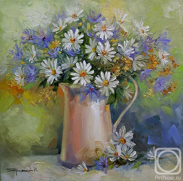 Iarovoi Igor. Bouquet with daisies and cornflowers