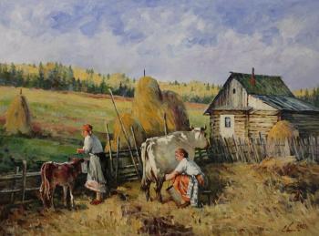 Autumn. Milking the Cow. Malykh Evgeny