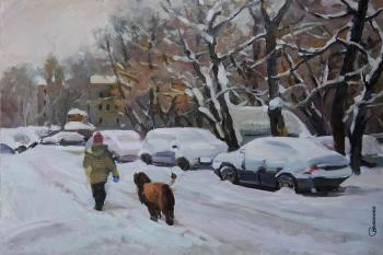 Snow-covered yard. Nikonova Olga