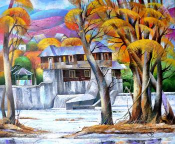 Autumn on the river Uzh, village Kamyanitsa (series "Native Places")
