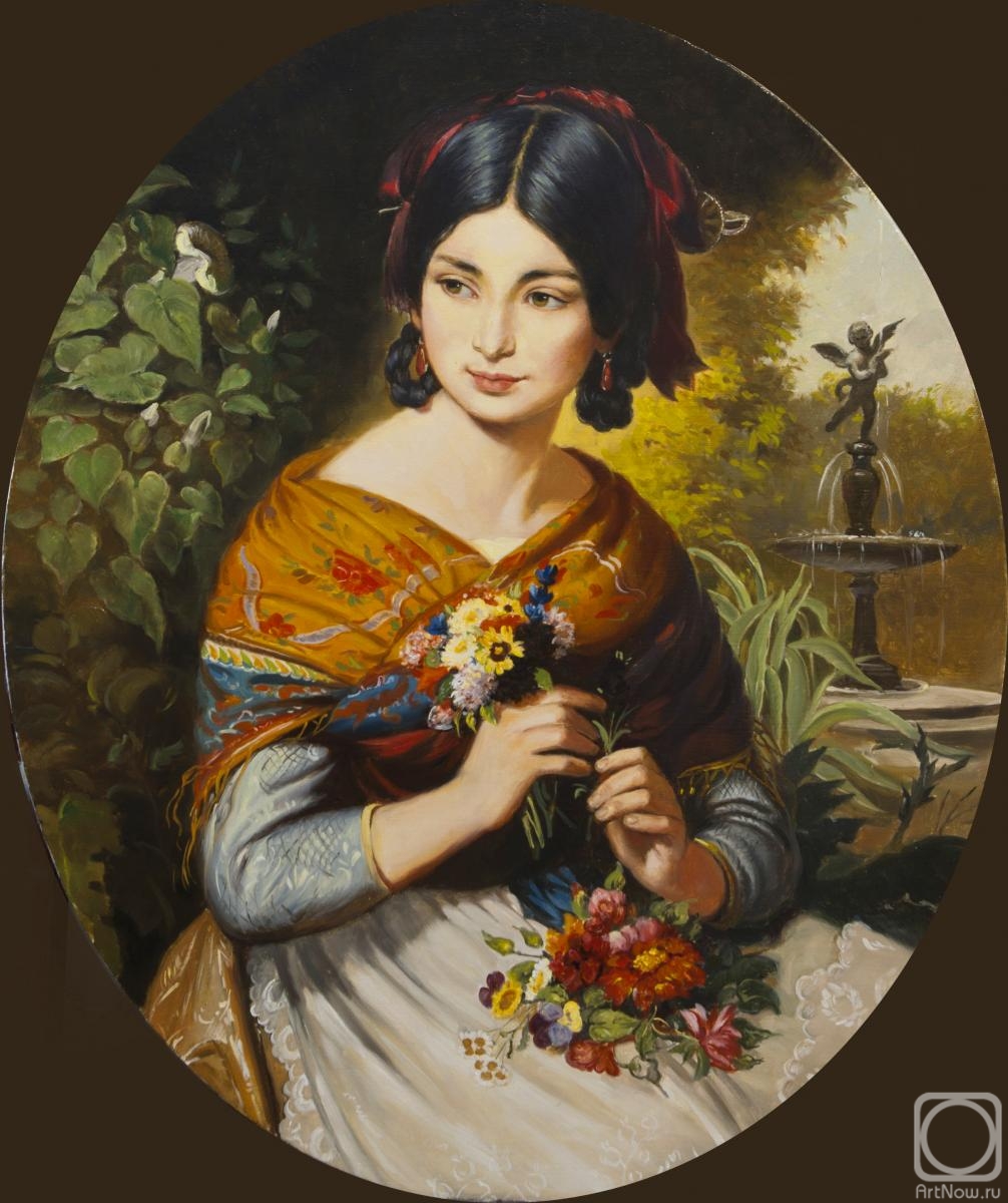 Aleksandrov Vladimir. Girl with flowers