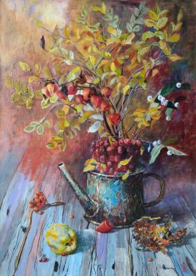 Still life with quince and physalis. Erkenova Evgeniya