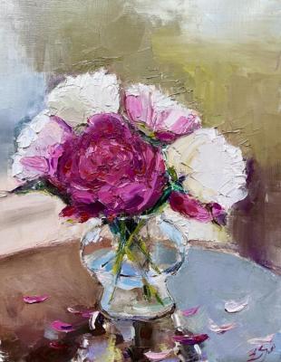 The peonies on the table