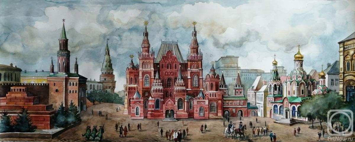 Chernetskaya Nataliya. Panorama of Red Square with History Museum