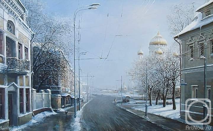 Starodubov Alexander. Prechistenka Street. Winter
