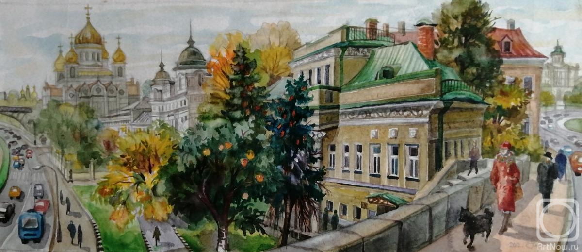 Chernetskaya Nataliya. Autumn, Moscow, Lady with a dog