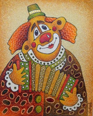 Clown with accordion ( ). Davydov Oleg
