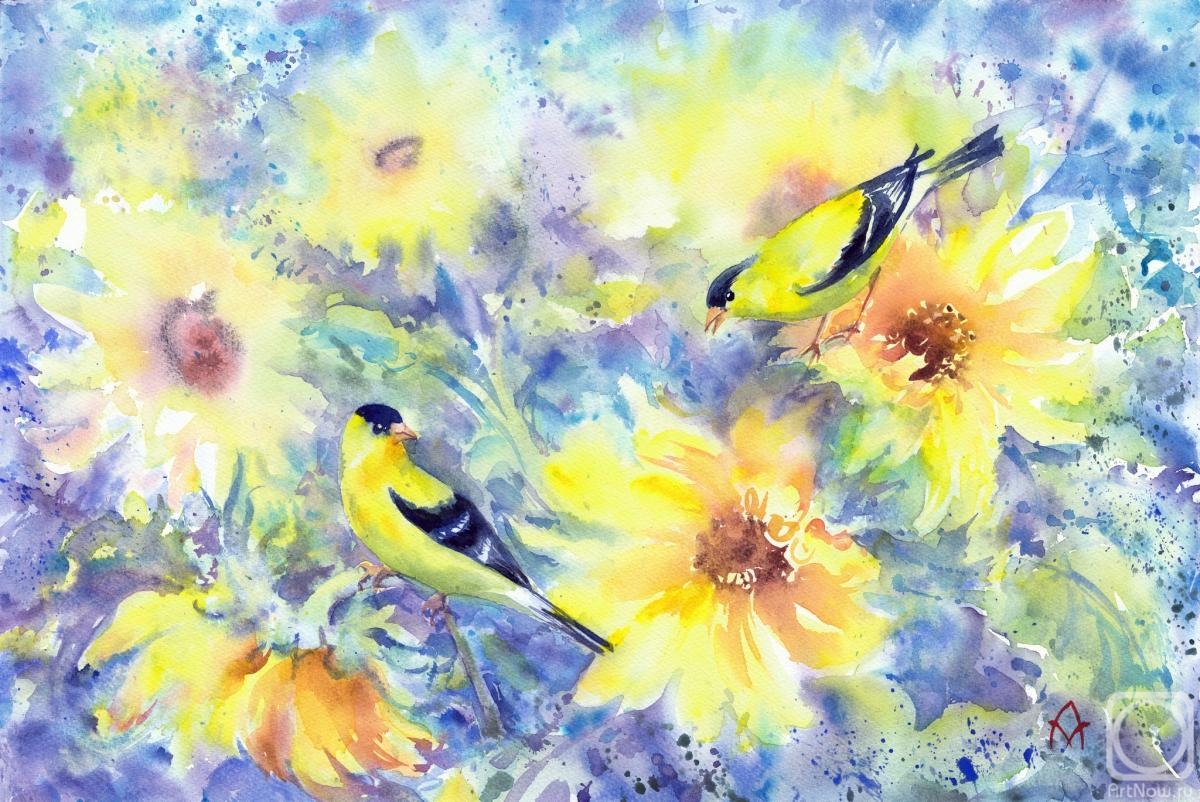 Masterkova Alyona. Sunflowers and birds
