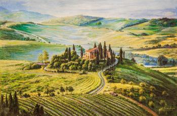 Picturesque fields of Tuscany. Kamskij Savelij