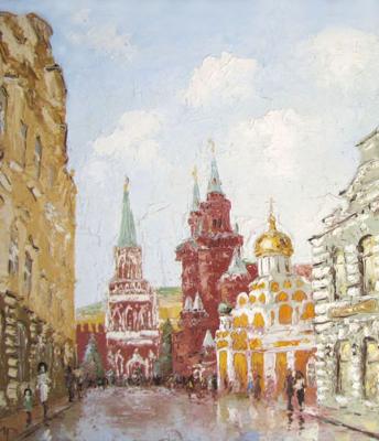 Nikolskaya street, Moscow, Historical Museum, Kazan Cathedral. Radchinskiy Michail