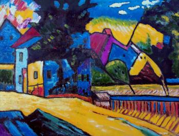 Murnau. Landscape with a green house (Yellow Houses). Zhadko Grigory