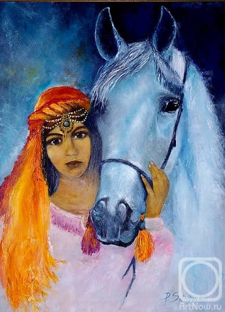 Sotnikova Diana. Girl with horse
