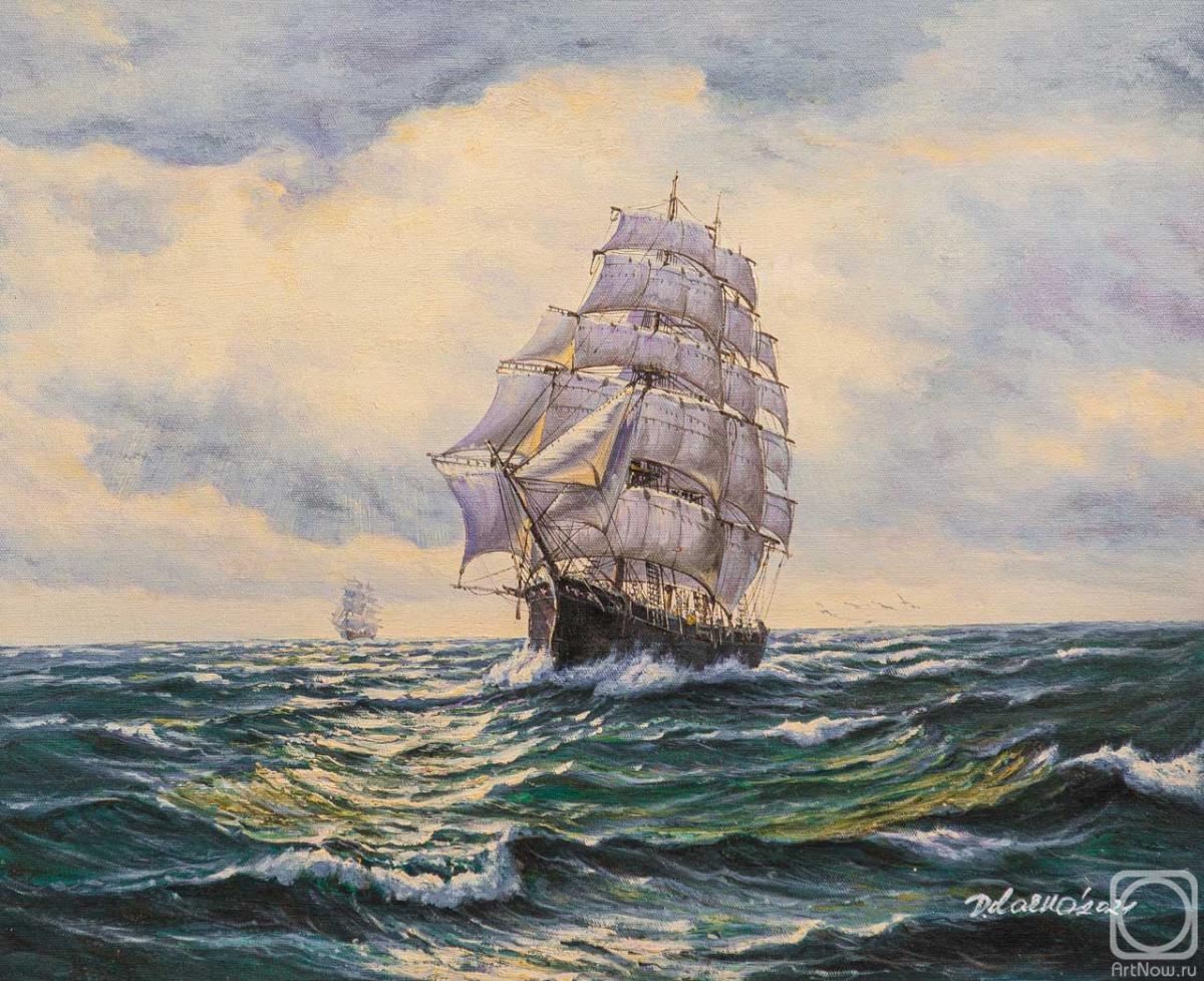 Lagno Daria. Sailboats. Towards the sun in a burst of clouds