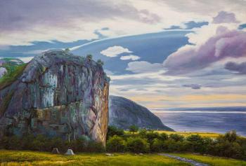 Guardian of the Valley. View of the Red Stone Rock. Romm Alexandr
