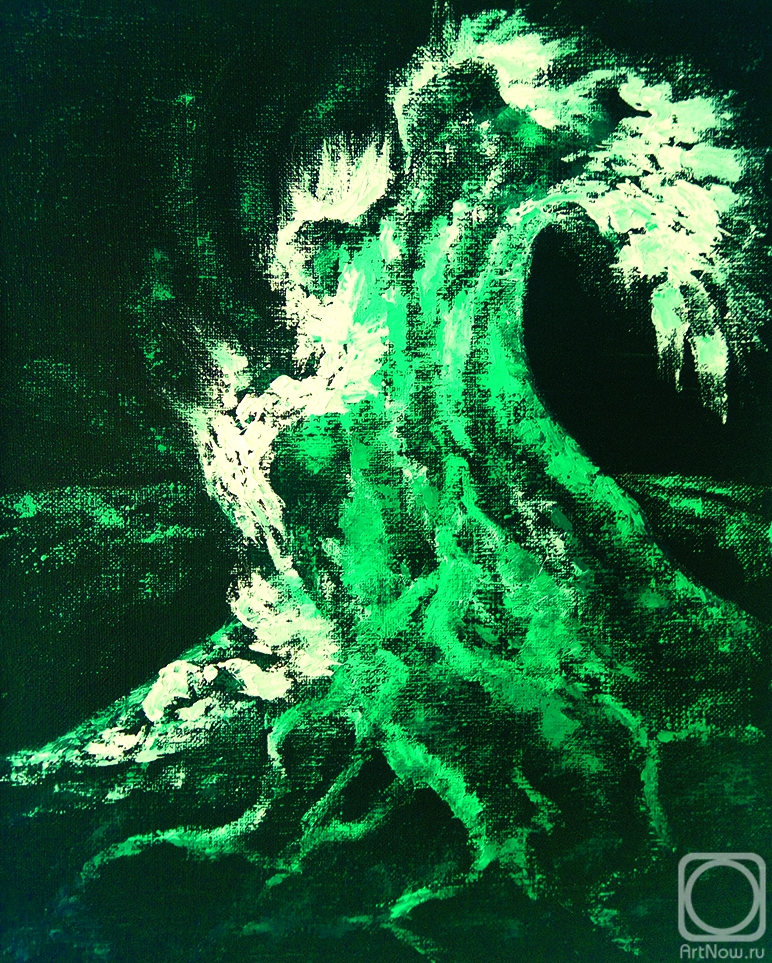 Gartmann Olga. Turquoise wave, oil on canvas, acrylic, 40*50 cm