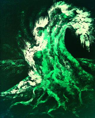 Turquoise wave, oil on canvas, acrylic, 40*50 cm. Gartmann Olga