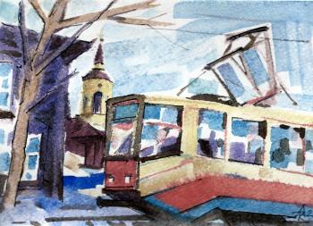 Tramway in Tomsk-town. Knecht Aleksander