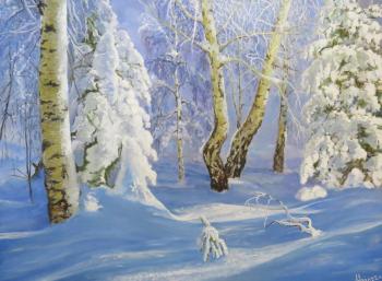 The silence of the winter forest (Winter Spruce Painting). Tsygankov Alexander