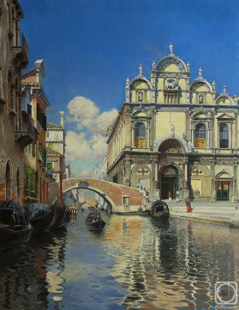 Aleksandrov Vladimir. Scuola Grande di San Marco and Ponte Cavallo on the Rio dei Mendicanti, Venice