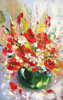 Field bouquet with poppies and daisies. Shubert Anna