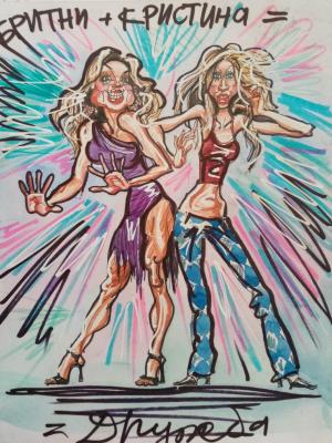 Christina and Britney (Friendly Cartoon, version 3) (Caricature). Dobrovolskaya Gayane