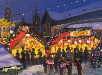 Christmas Market in Nuremberg (Buy New Year S Oil Painting). Ripa Elena